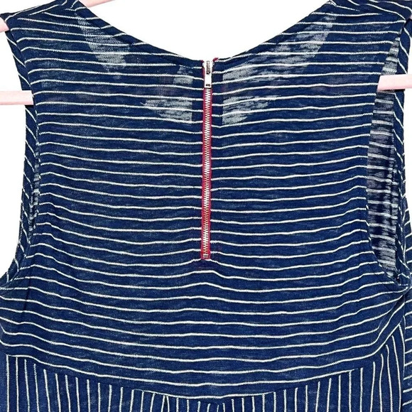 W5 Concepts High Neck Blue and White Stripped Tank Top Size L - Picture 6 of 8